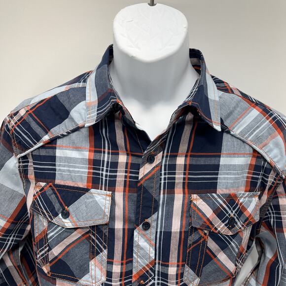 Carbon Mens Shirt Button Down Long Sleeve Plaid Classic Fit Size Medium - Picture 2 of 7